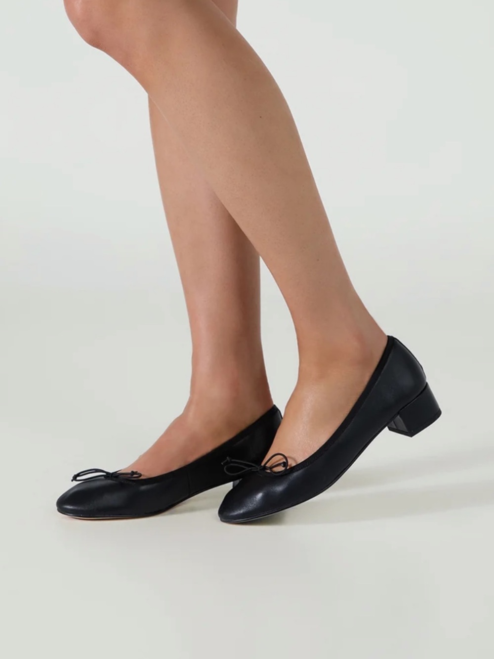 Tony Bianco Black Nappa leather ballet flat heels